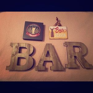 Where ever you want decor. Single BAR letters etc